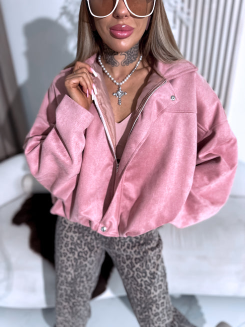 "MANAGE 32371" suede-like jacket - old pink